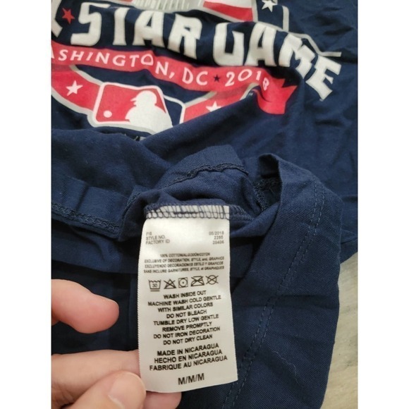 Majestic MLB All Star Game Women's Navy V Neck T Shirt Medium - Picture 4 of 5